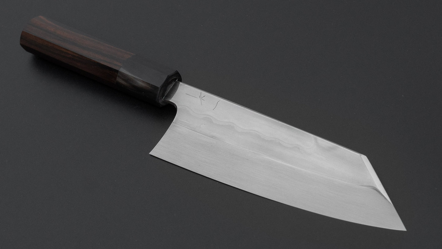 Hitohira Togashi White #1 Notaremon Mizu Honyaki Bunka 180mm Taihei Makassar Ebony Handle (#139/ Saya)