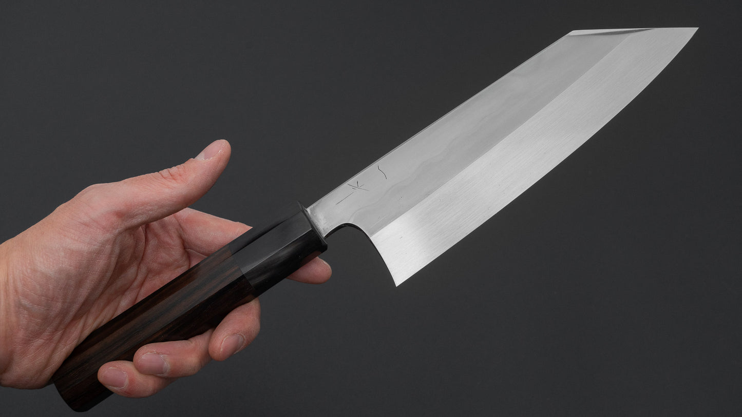 Hitohira Togashi White #1 Notaremon Mizu Honyaki Bunka 180mm Taihei Makassar Ebony Handle (#139/ Saya)