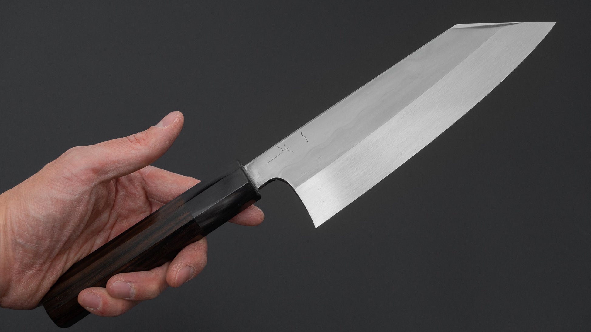 Hitohira Togashi White #1 Notaremon Mizu Honyaki Bunka 180mm Taihei Makassar Ebony Handle (#139/ Saya)