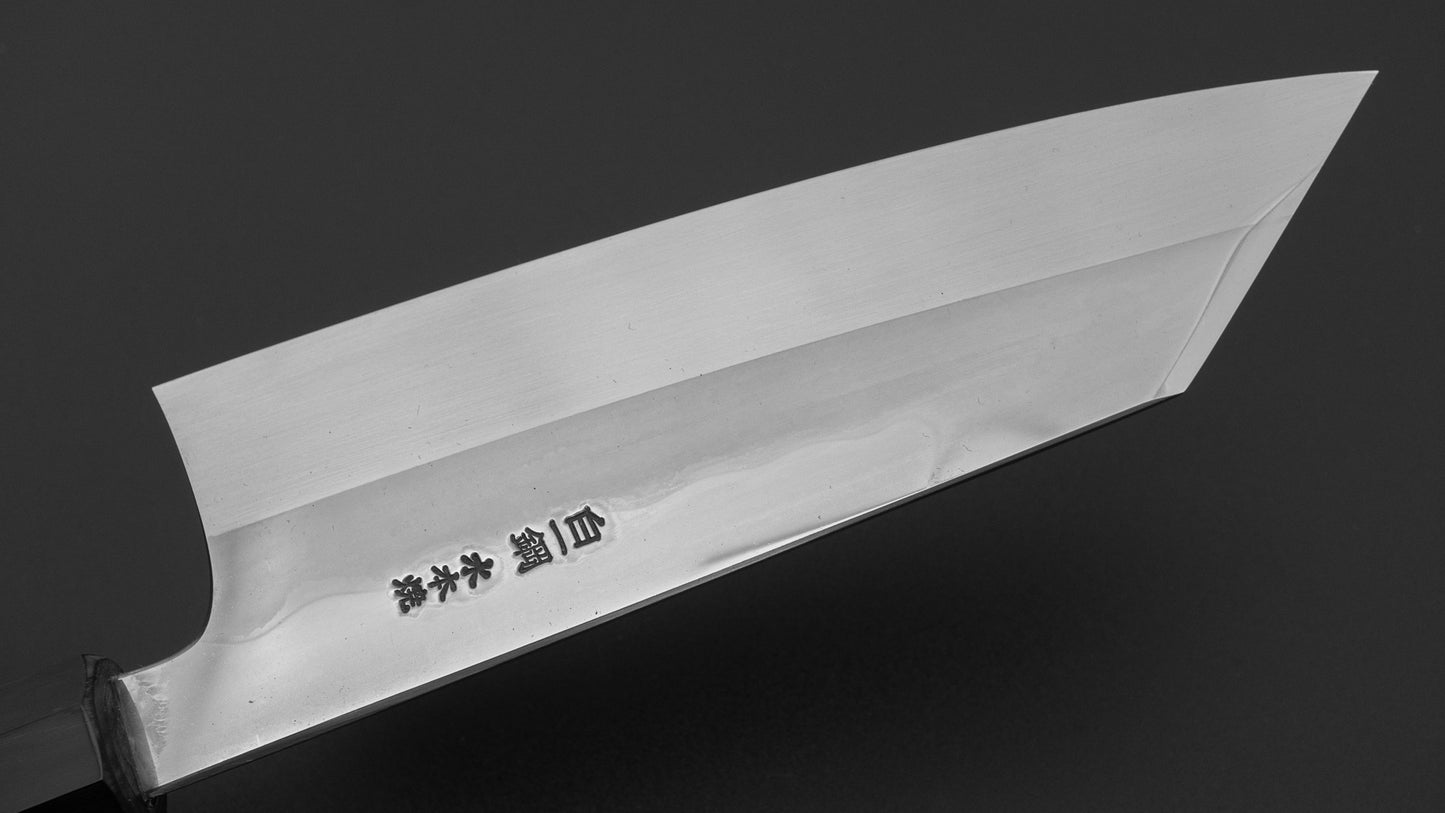 Hitohira Togashi White #1 Notaremon Mizu Honyaki Bunka 180mm Taihei Makassar Ebony Handle (#139/ Saya)