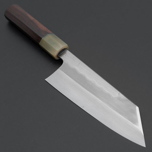 Hitohira Togashi White #1 Notaremon Mizu Honyaki Bunka 180mm Taihei Makassar Ebony Handle (#140/ Saya)