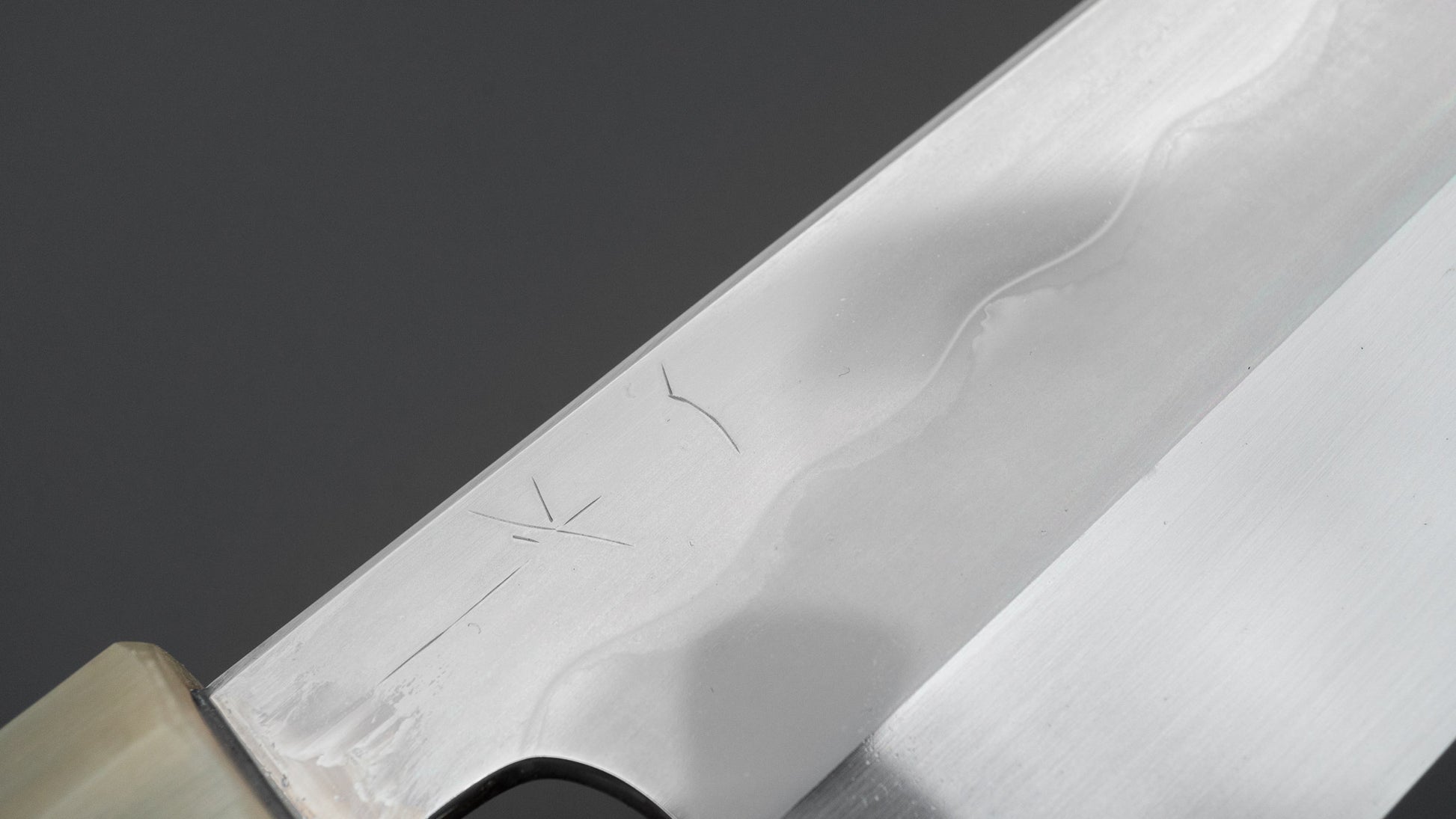 Hitohira Togashi White #1 Notaremon Mizu Honyaki Bunka 180mm Taihei Makassar Ebony Handle (#140/ Saya)