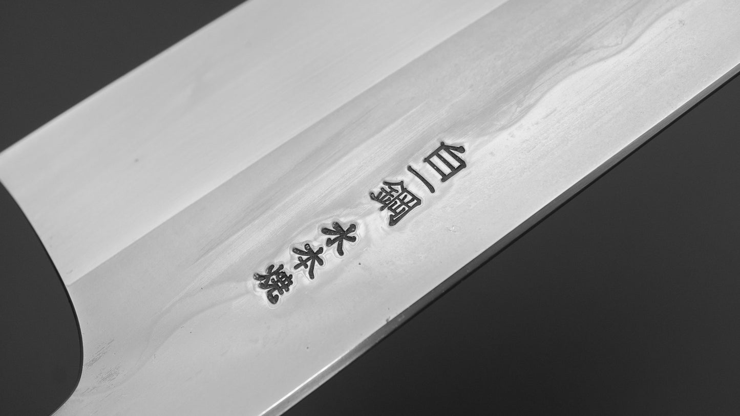 Hitohira Togashi White #1 Notaremon Mizu Honyaki Bunka 180mm Taihei Makassar Ebony Handle (#140/ Saya)