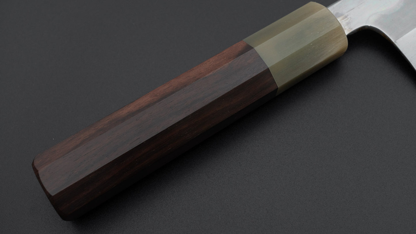 Hitohira Togashi White #1 Notaremon Mizu Honyaki Bunka 180mm Taihei Makassar Ebony Handle (#140/ Saya)