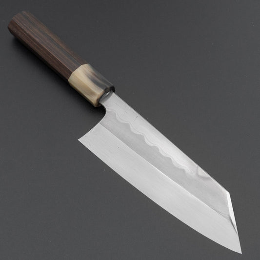 Hitohira Togashi White #1 Notaremon Mizu Honyaki Bunka 180mm Taihei Makassar Ebony Handle (#141/ Saya)