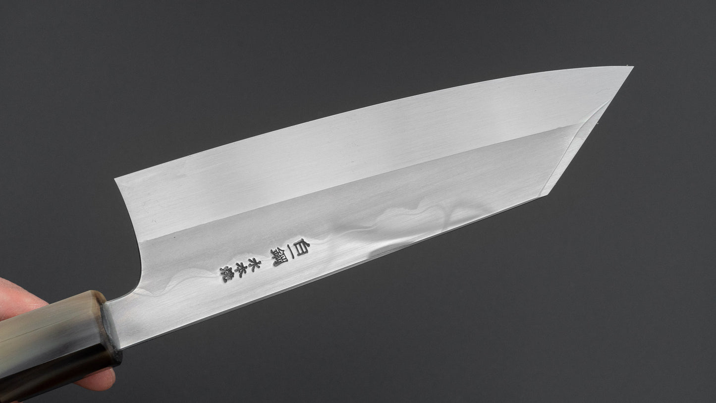 Hitohira Togashi White #1 Notaremon Mizu Honyaki Bunka 180mm Taihei Makassar Ebony Handle (#141/ Saya)