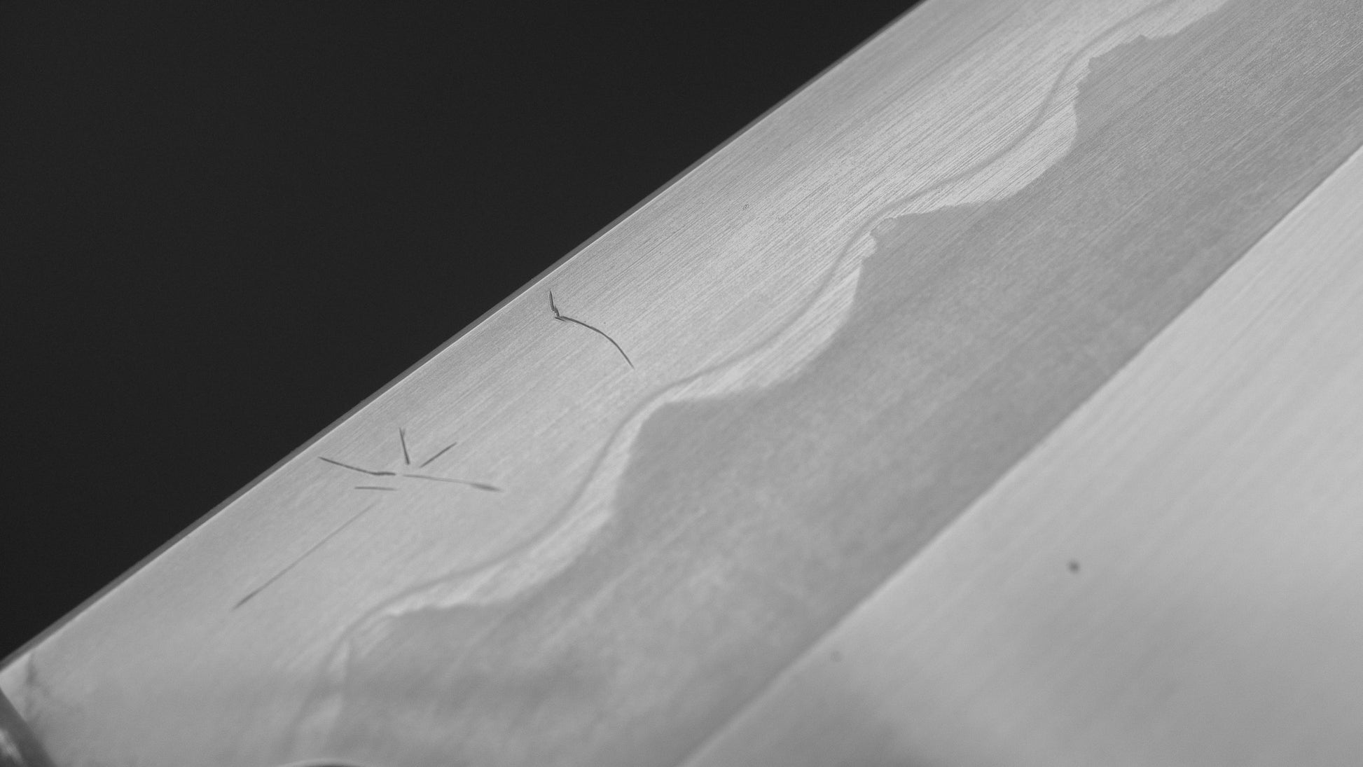 Hitohira Togashi White #1 Notaremon Mizu Honyaki Bunka 180mm Taihei Makassar Ebony Handle (#141/ Saya)