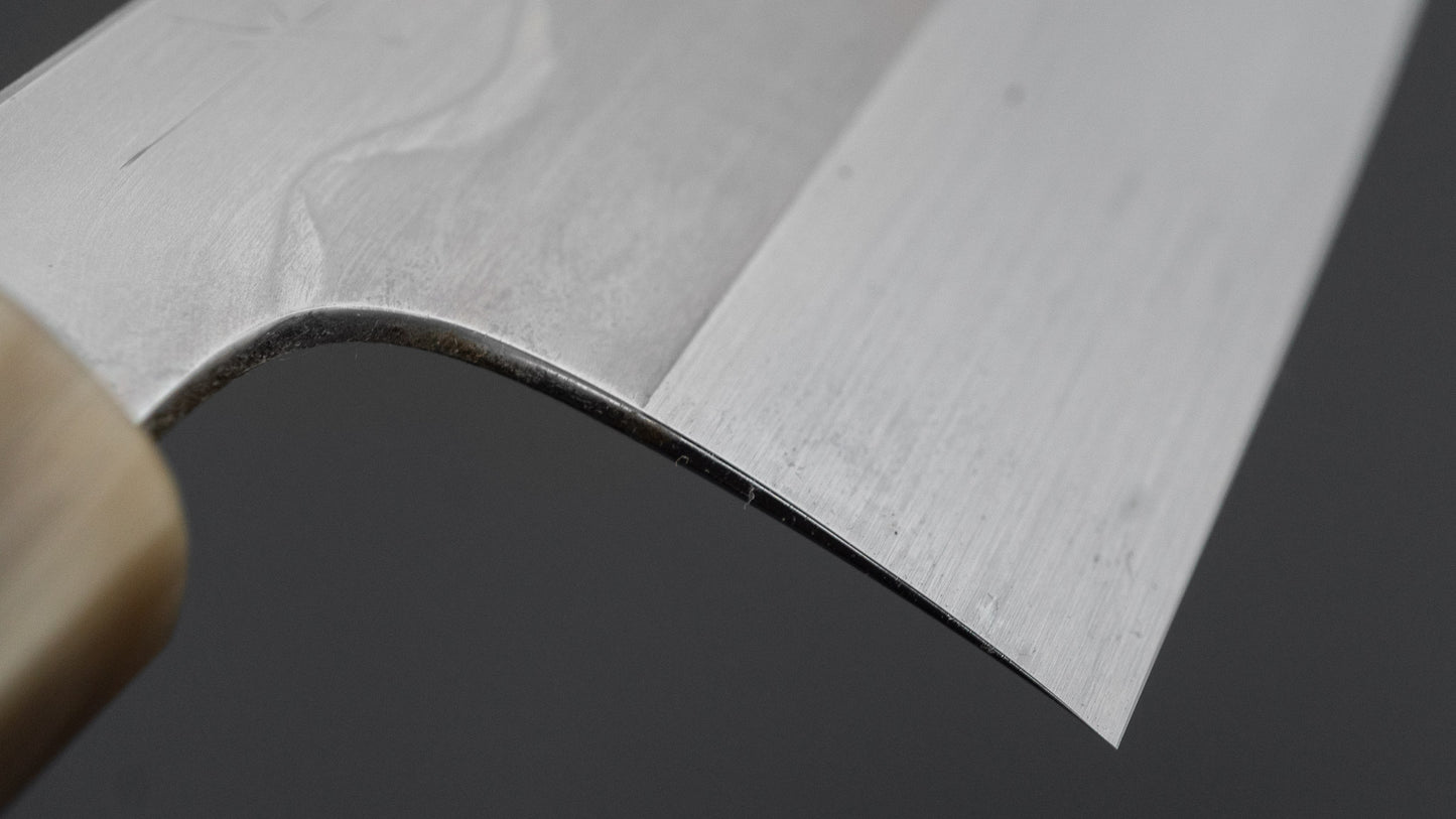 Hitohira Togashi White #1 Notaremon Mizu Honyaki Bunka 180mm Taihei Makassar Ebony Handle (#141/ Saya)