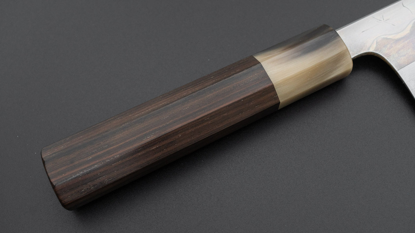 Hitohira Togashi White #1 Notaremon Mizu Honyaki Bunka 180mm Taihei Makassar Ebony Handle (#141/ Saya)