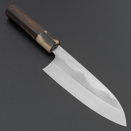 Hitohira Togashi White #1 Fuji Mizu Honyaki Santoku 180mm Ziricote Handle (#142/ Saya)