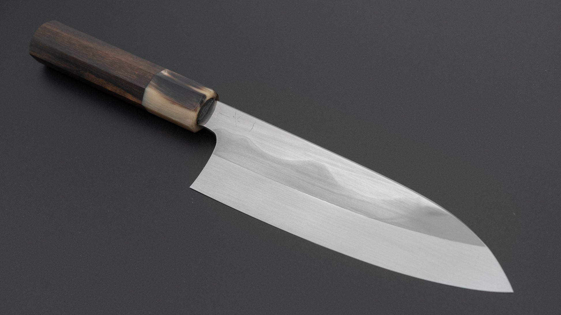 Hitohira Togashi White #1 Fuji Mizu Honyaki Santoku 180mm Ziricote Handle (#142/ Saya)