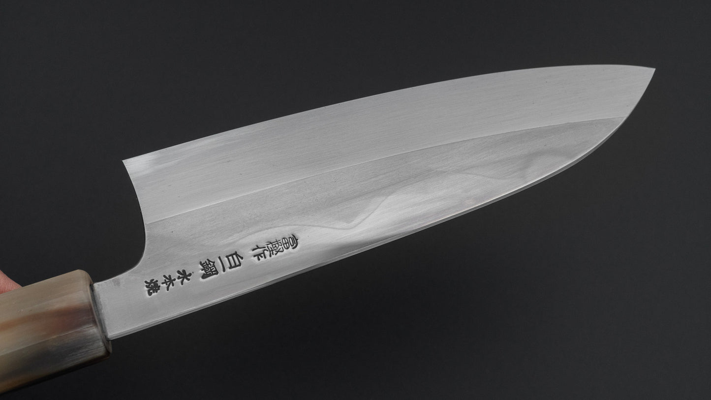 Hitohira Togashi White #1 Fuji Mizu Honyaki Santoku 180mm Ziricote Handle (#142/ Saya)