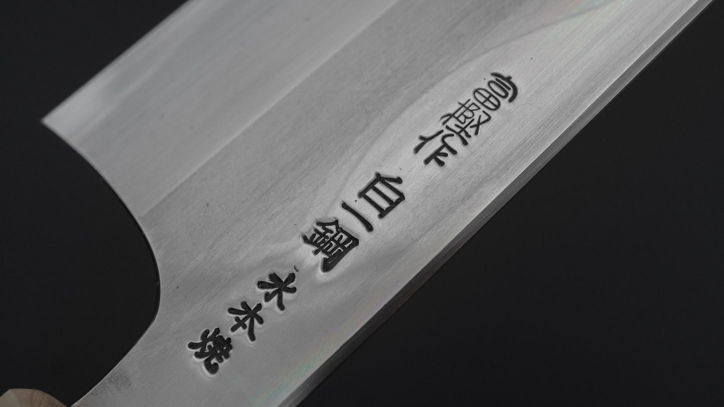 Hitohira Togashi White #1 Fuji Mizu Honyaki Santoku 180mm Ziricote Handle (#142/ Saya)