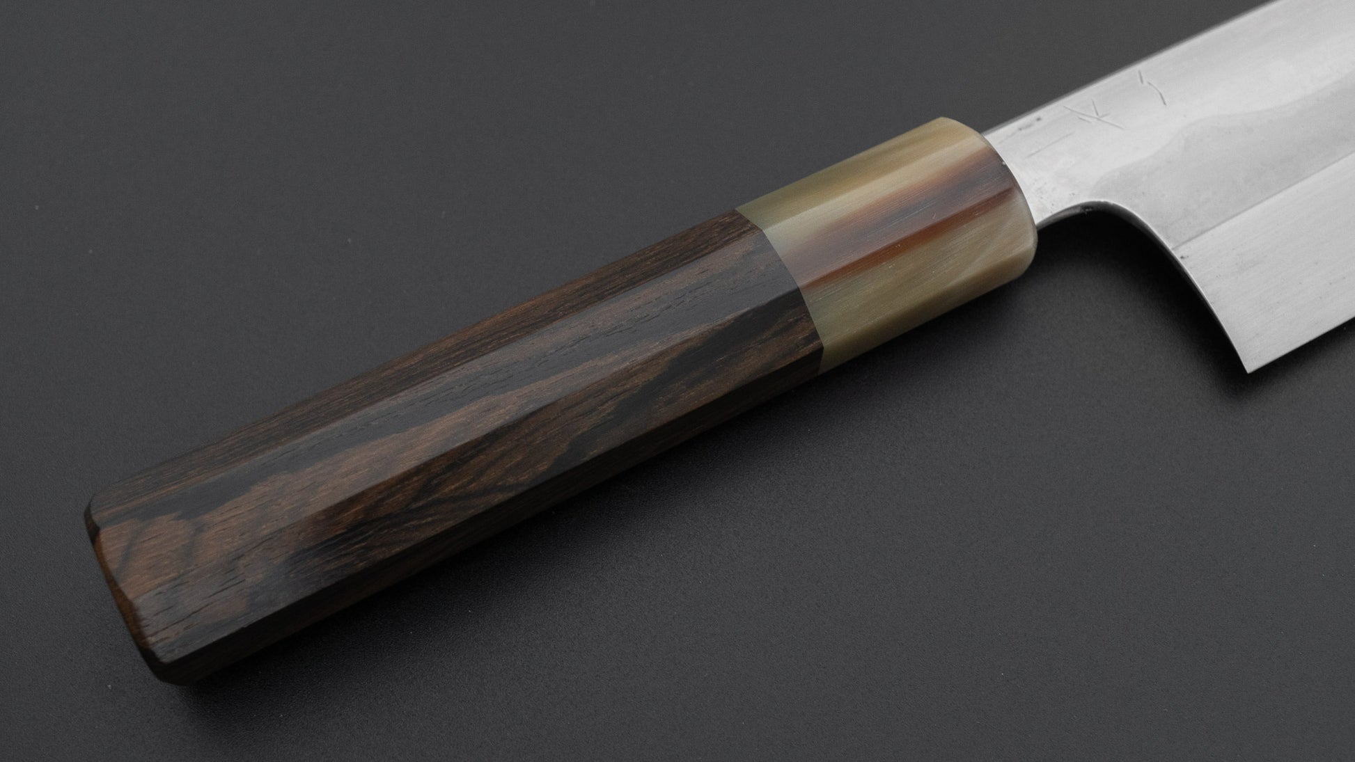 Hitohira Togashi White #1 Fuji Mizu Honyaki Santoku 180mm Ziricote Handle (#143/ Saya)