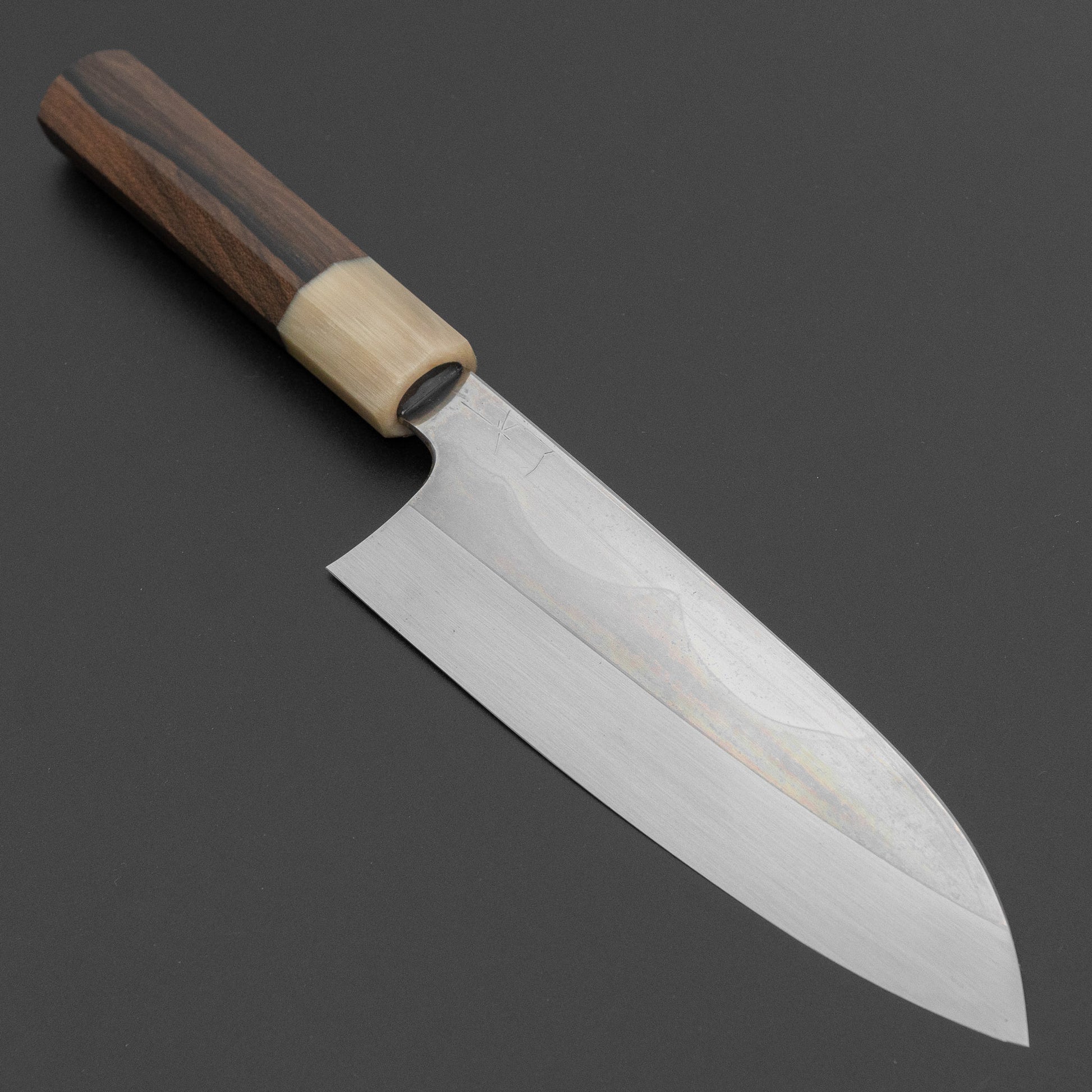 Hitohira Togashi White #1 Fuji Mizu Honyaki Santoku 180mm Ziricote Handle (#144/ Saya)