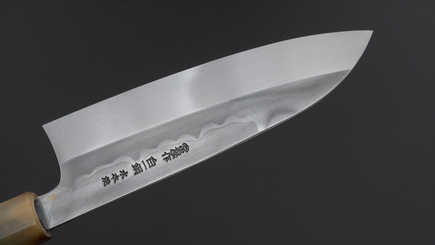 Hitohira Togashi White #1 Sanbonsugi Mizu Honyaki Santoku 180mm Taihei Makassar Ebony Handle (#146/ Saya)