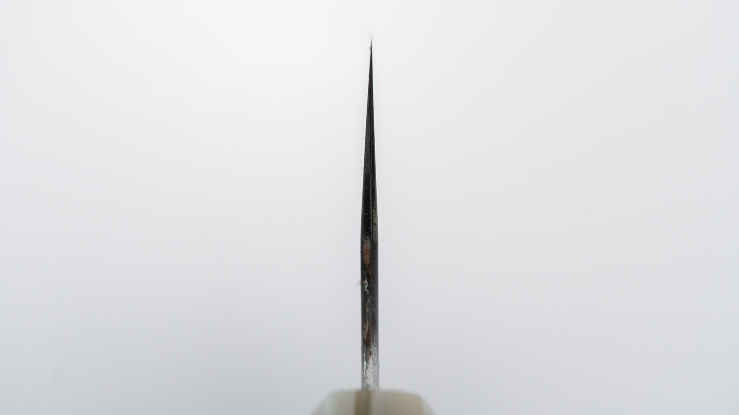 Hitohira Togashi White #1 Sanbonsugi Mizu Honyaki Santoku 180mm Taihei Makassar Ebony Handle (#147/ Saya)