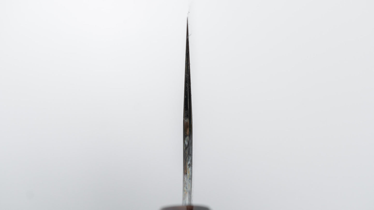 Hitohira Togashi White #1 Fuji Mizu Honyaki Santoku 180mm Taihei Makassar Ebony Handle (#149/ Saya)