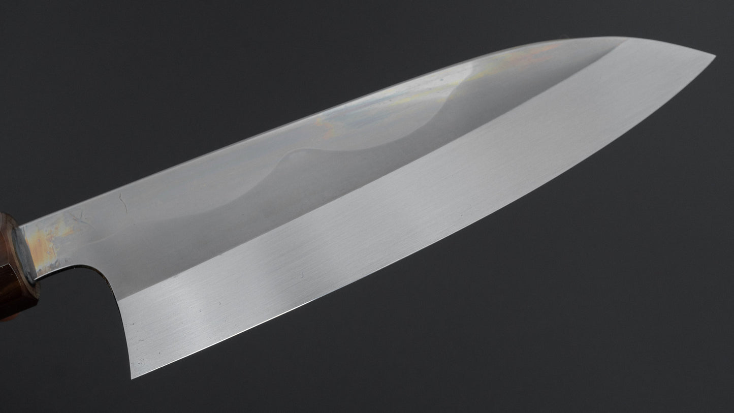 Hitohira Togashi White #1 Fuji Mizu Honyaki Santoku 180mm Taihei Makassar Ebony Handle (#150/ Saya)