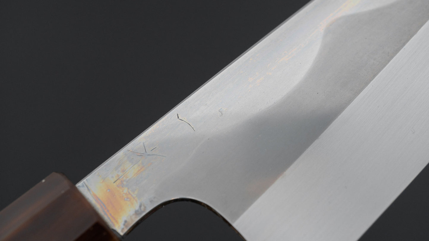 Hitohira Togashi White #1 Fuji Mizu Honyaki Santoku 180mm Taihei Makassar Ebony Handle (#150/ Saya)