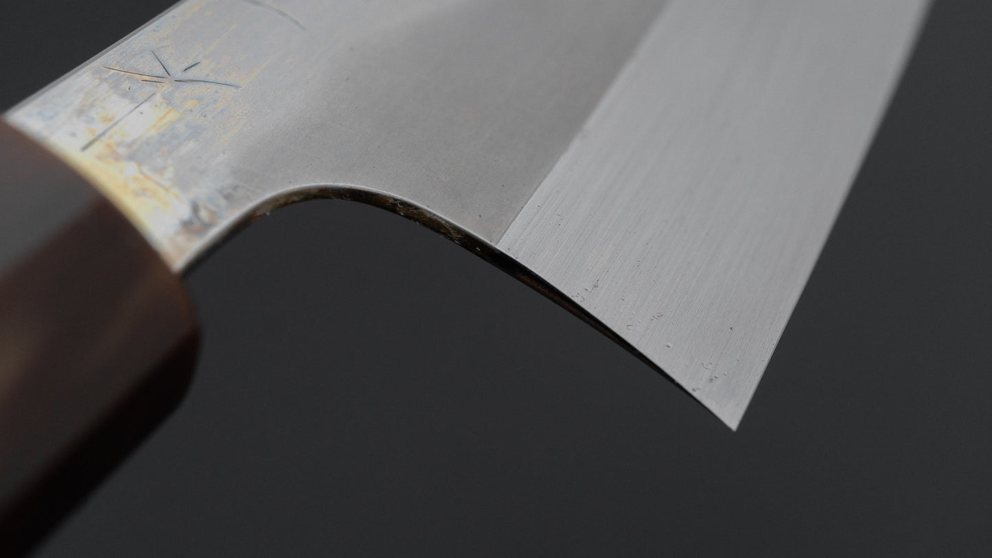 Hitohira Togashi White #1 Fuji Mizu Honyaki Santoku 180mm Taihei Makassar Ebony Handle (#150/ Saya)