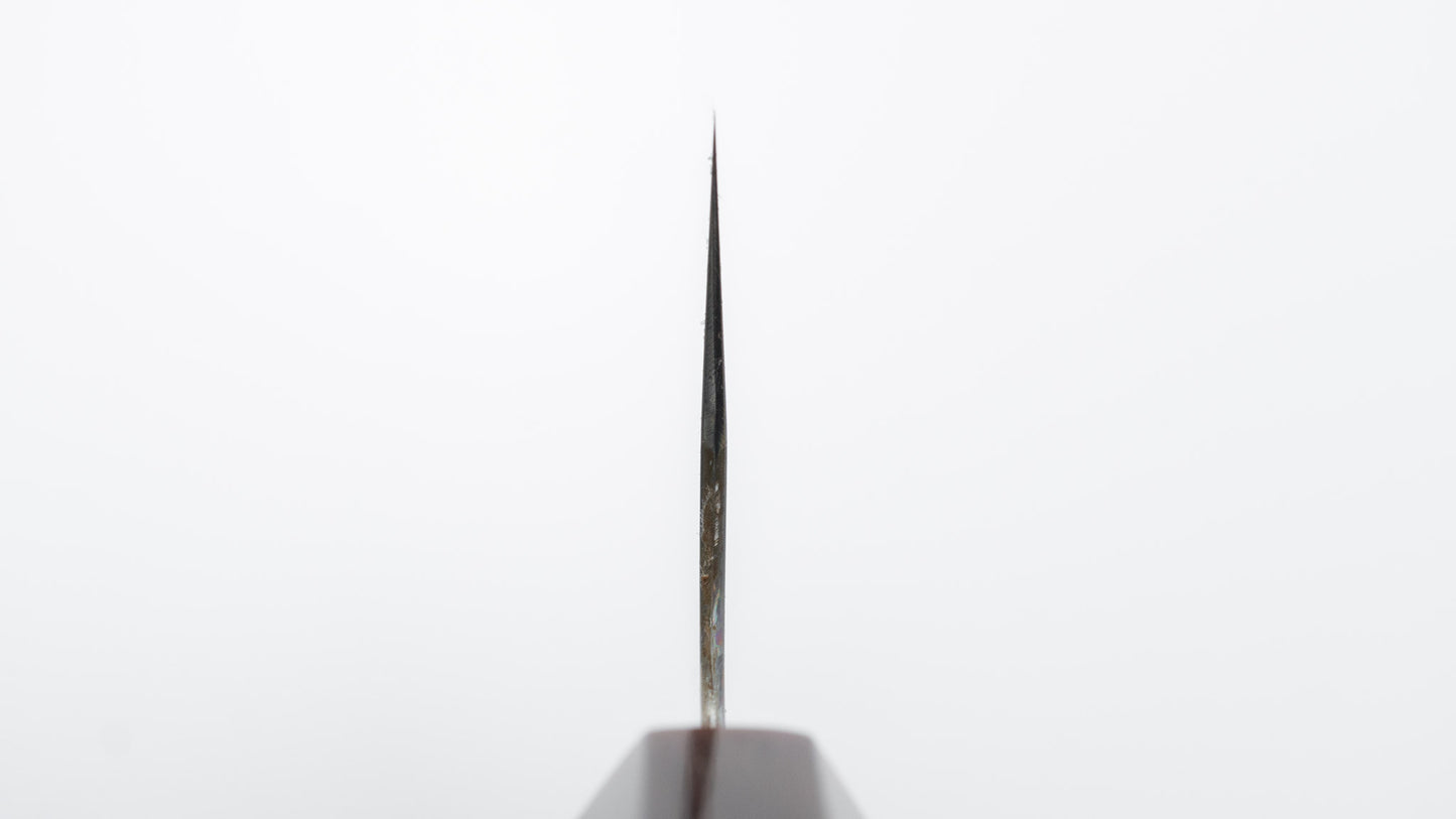 Hitohira Togashi White #1 Fuji Mizu Honyaki Santoku 180mm Taihei Makassar Ebony Handle (#150/ Saya)