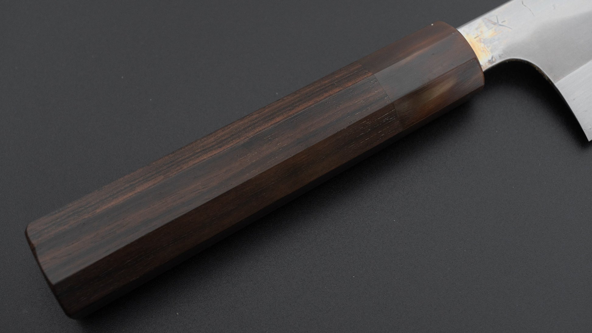 Hitohira Togashi White #1 Fuji Mizu Honyaki Santoku 180mm Taihei Makassar Ebony Handle (#150/ Saya)