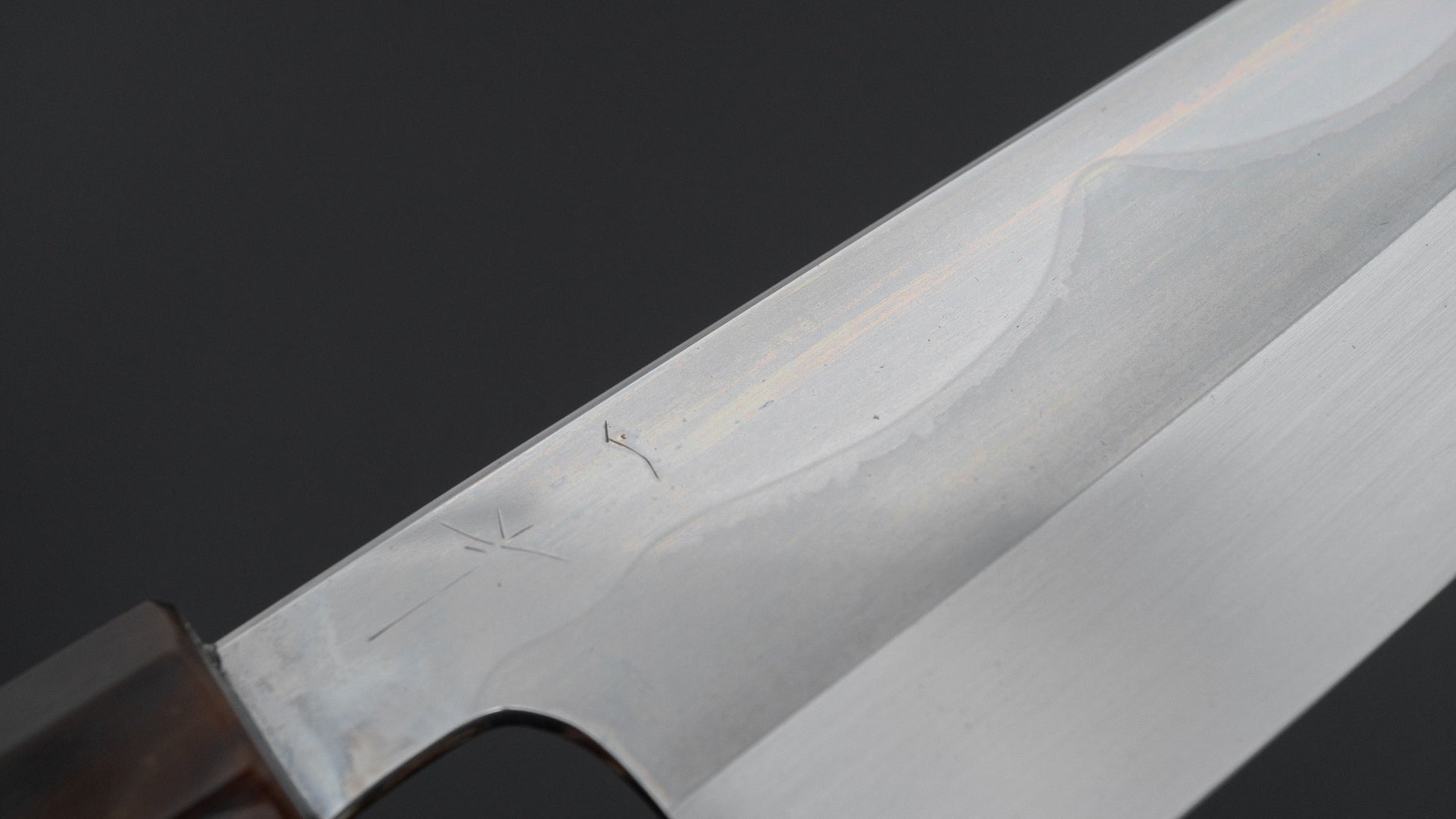 Hitohira Togashi White #1 Fuji Mizu Honyaki Santoku 180mm Taihei Makassar Ebony Handle (#151/ Saya)