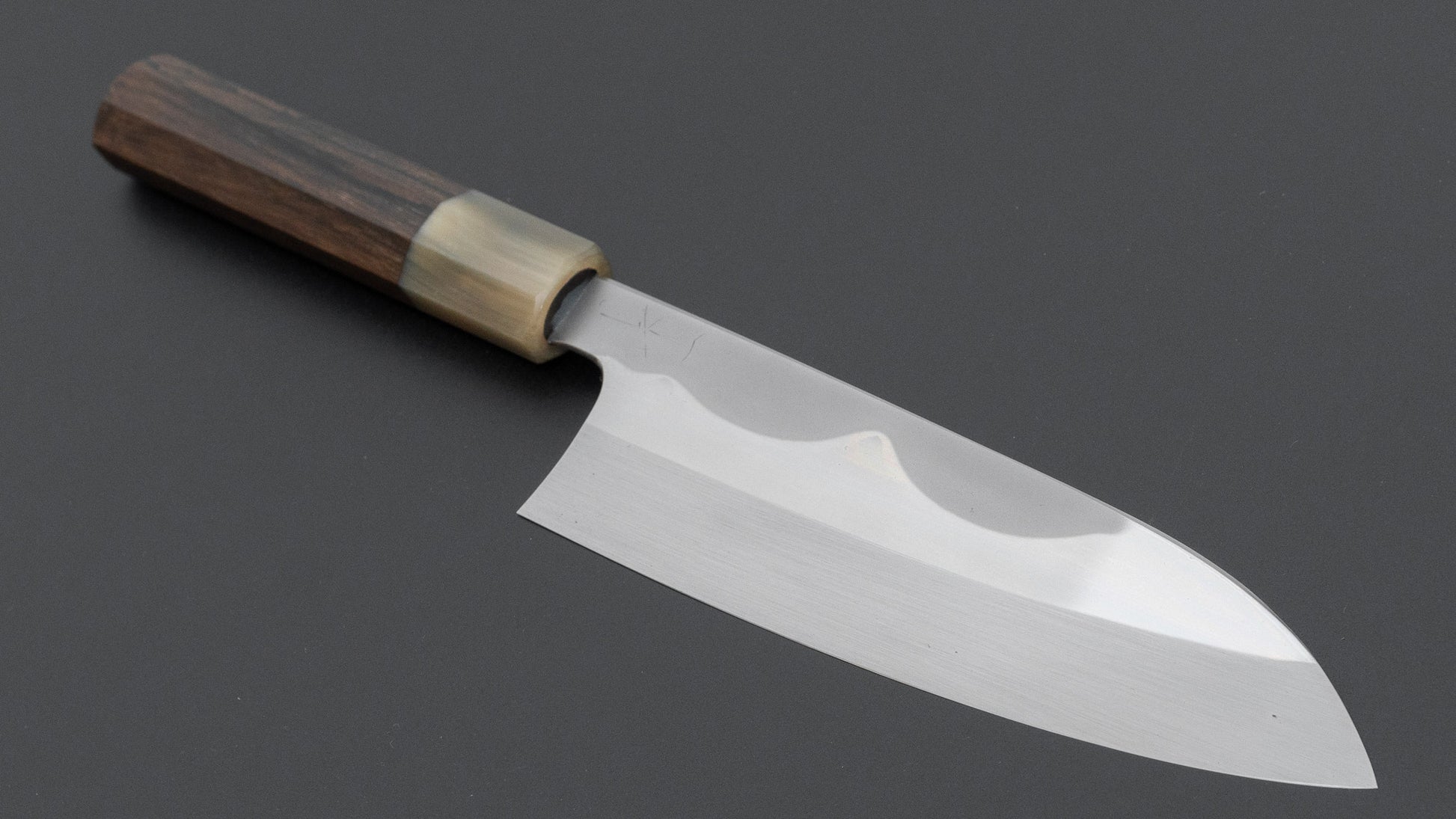 Hitohira Togashi White #1 Fuji Mizu Honyaki Santoku 180mm Ziricote Handle (#152/ Saya)