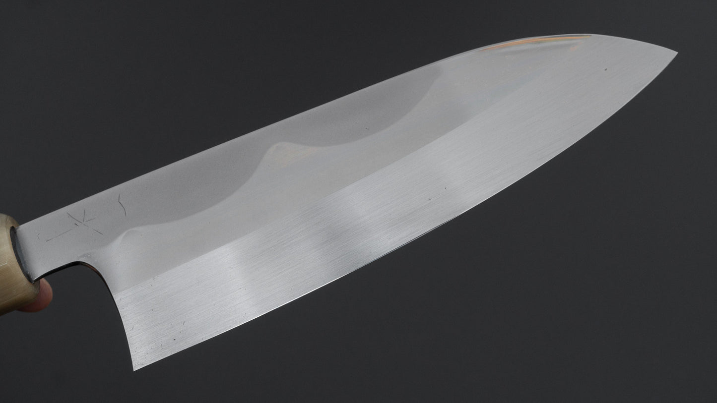 Hitohira Togashi White #1 Fuji Mizu Honyaki Santoku 180mm Ziricote Handle (#152/ Saya)