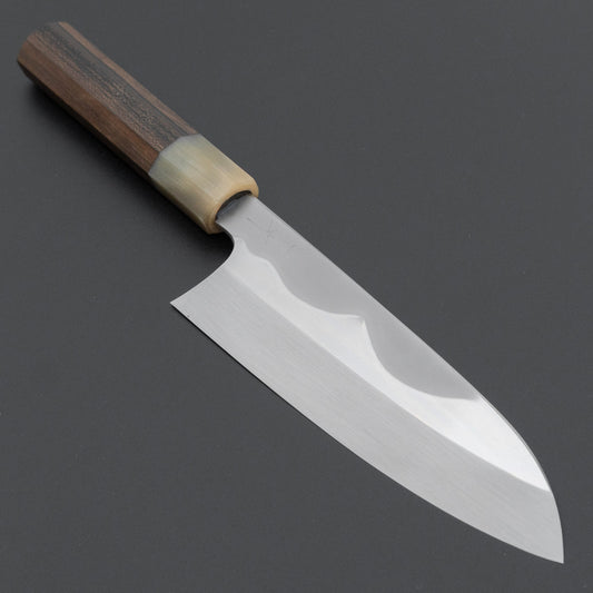 Hitohira Togashi White #1 Notaremon Mizu Honyaki Santoku 180mm Ziricote Handle (#153/ Saya)