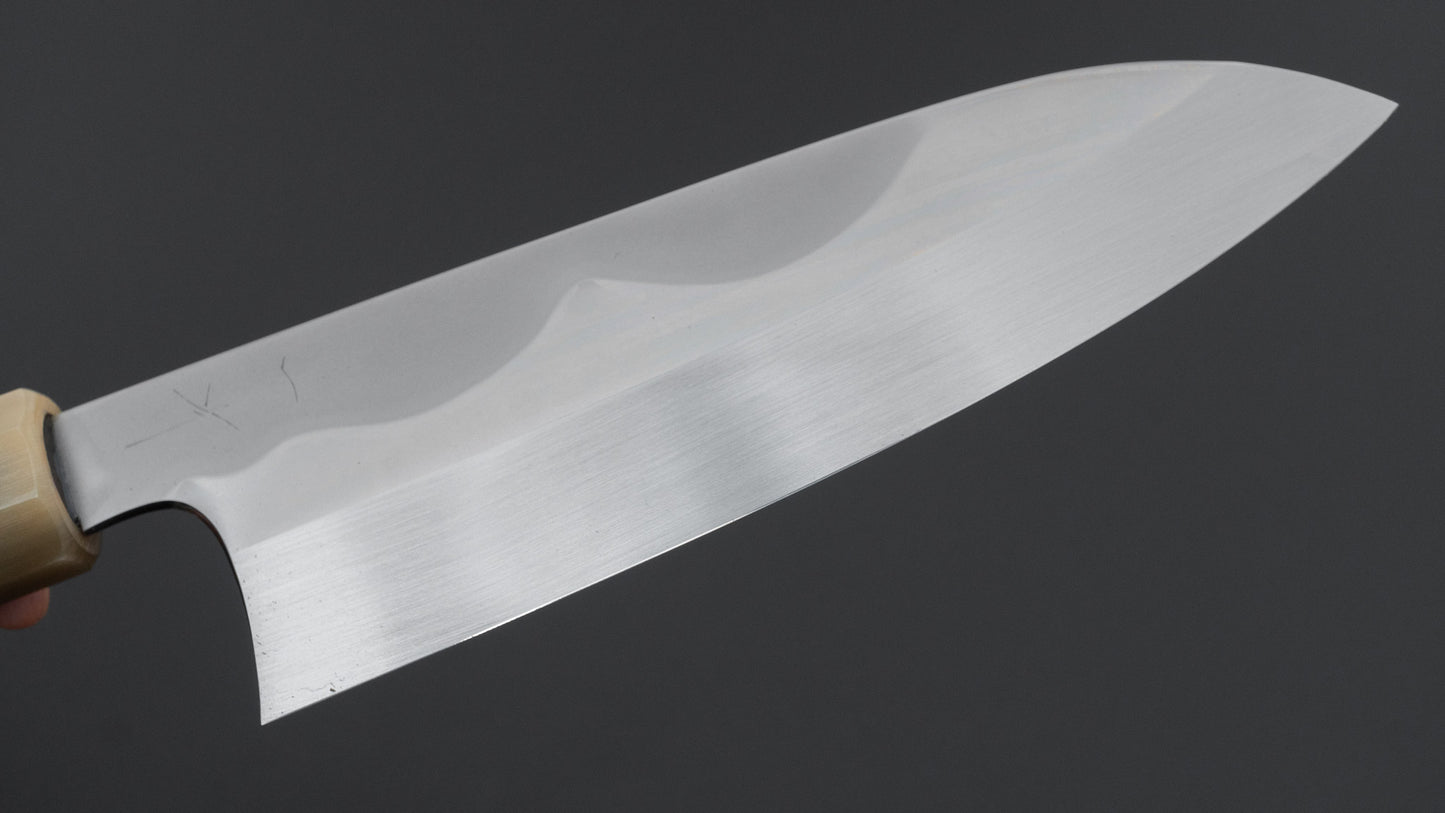 Hitohira Togashi White #1 Notaremon Mizu Honyaki Santoku 180mm Ziricote Handle (#153/ Saya)
