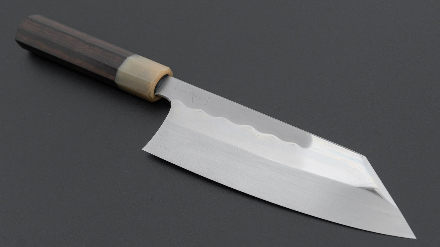 Hitohira Togashi White #1 Notaremon Mizu Honyaki Bunka 180mm Taihei Makassar Ebony Handle (#154/ Saya)