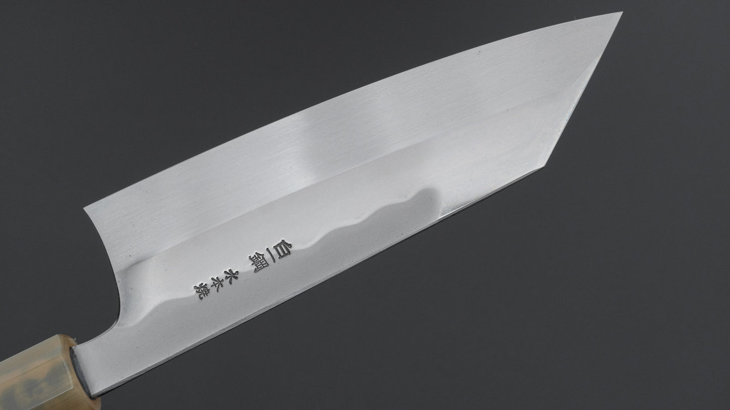 Hitohira Togashi White #1 Notaremon Mizu Honyaki Bunka 180mm Taihei Makassar Ebony Handle (#154/ Saya)