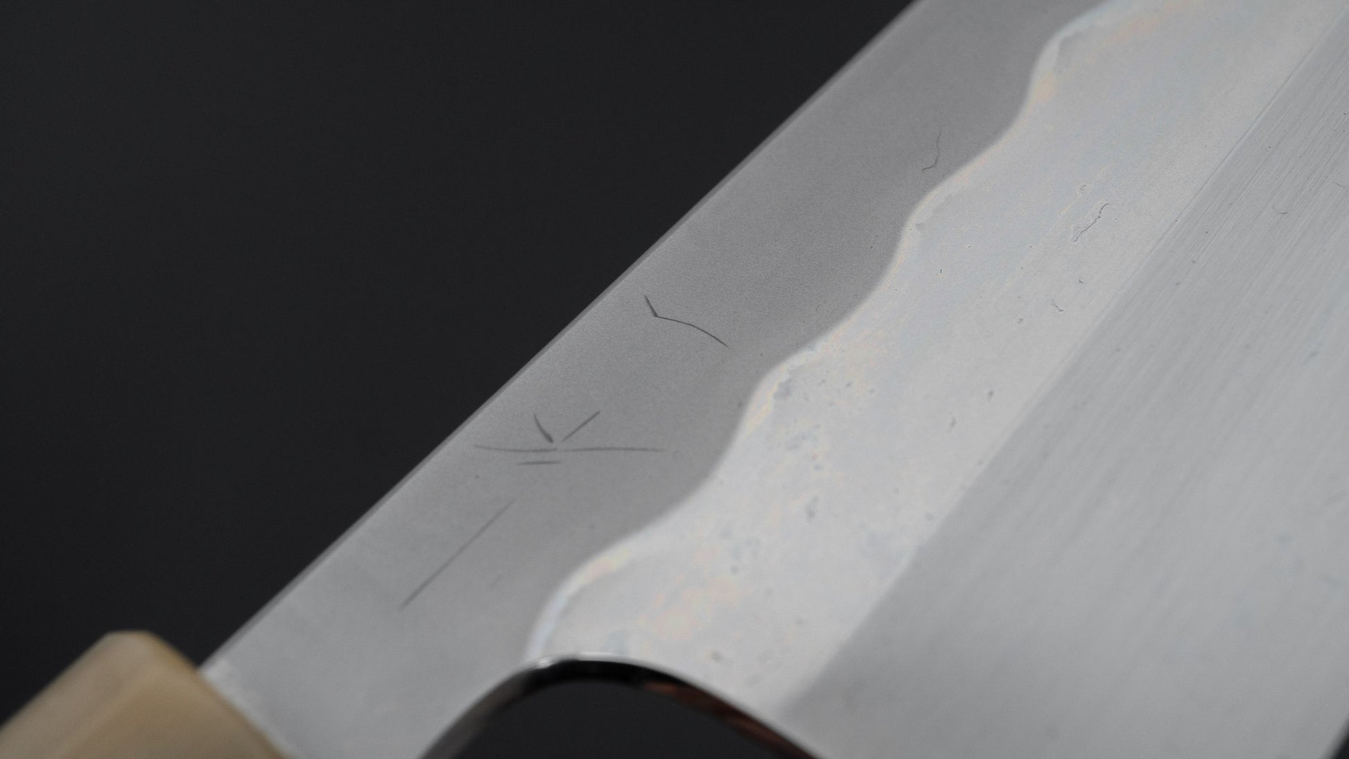 Hitohira Togashi White #1 Notaremon Mizu Honyaki Bunka 180mm Taihei Makassar Ebony Handle (#154/ Saya)