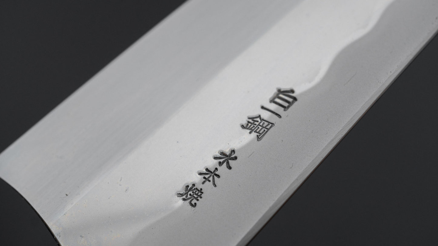 Hitohira Togashi White #1 Notaremon Mizu Honyaki Bunka 180mm Taihei Makassar Ebony Handle (#154/ Saya)