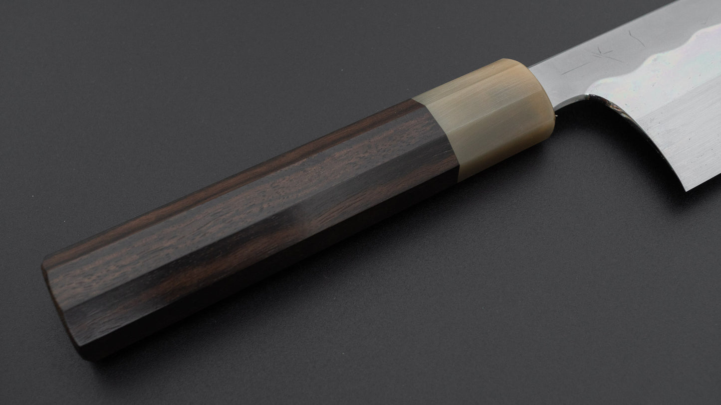 Hitohira Togashi White #1 Notaremon Mizu Honyaki Bunka 180mm Taihei Makassar Ebony Handle (#154/ Saya)