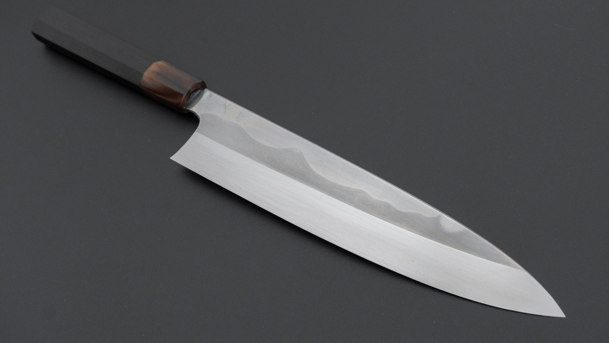 Hitohira Togashi White #1 Fuji Mizu Honyaki Gyuto 240mm Taihei Ebony Handle (#155/ Saya)