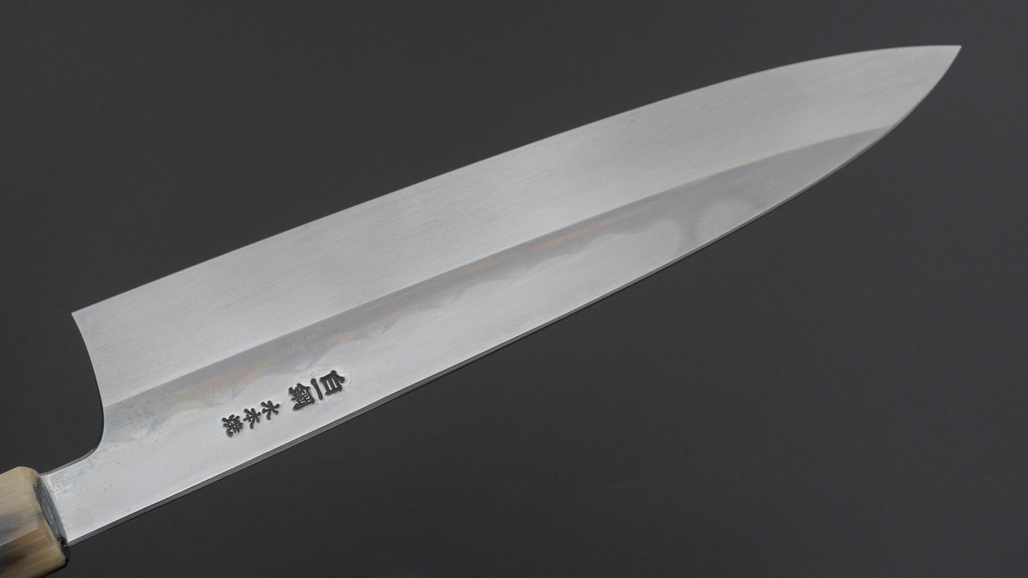 Hitohira Togashi White #1 Notaremon Mizu Honyaki Gyuto 240mm Ziricote Handle (#156/ Saya)
