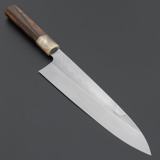 Hitohira Togashi White #1 Notaremon Mizu Honyaki Gyuto 240mm Ziricote Handle (#157/ Saya)