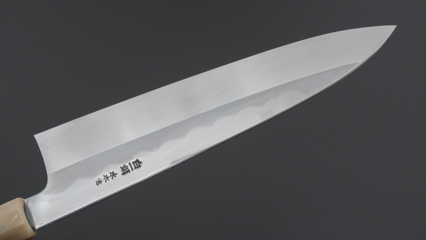 Hitohira Togashi White #1 Notaremon Mizu Honyaki Gyuto 240mm Ziricote Handle (#157/ Saya)