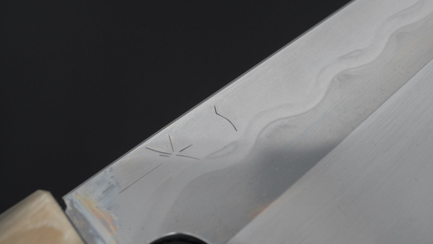 Hitohira Togashi White #1 Notaremon Mizu Honyaki Gyuto 240mm Ziricote Handle (#157/ Saya)