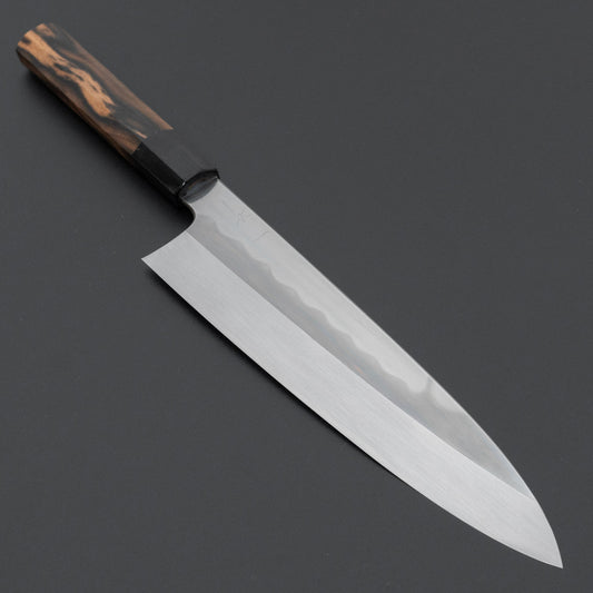 Hitohira Togashi White #1 Notaremon Mizu Honyaki Gyuto 240mm Kurokaki Persimmon Handle (#158/ Saya)