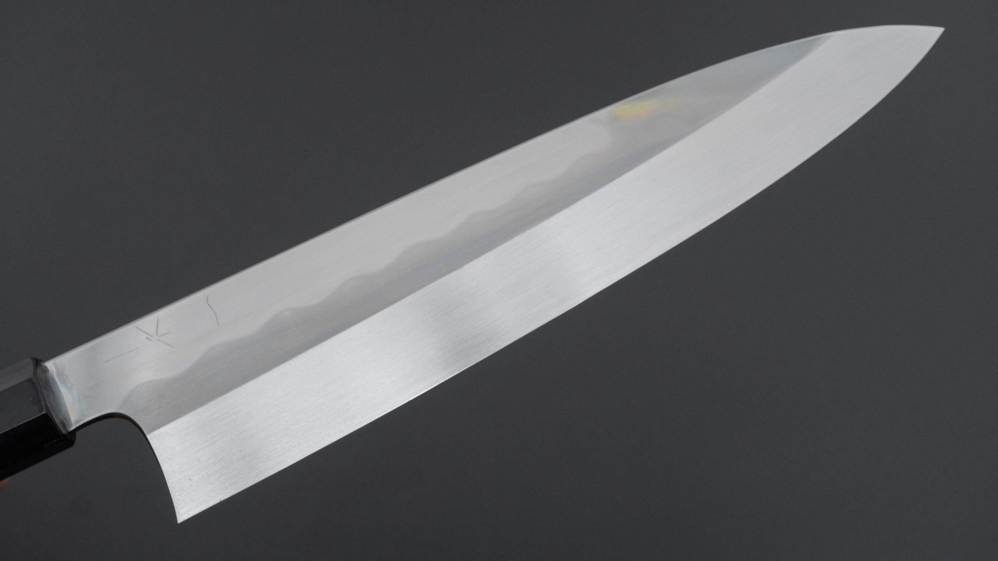 Hitohira Togashi White #1 Notaremon Mizu Honyaki Gyuto 240mm Kurokaki Persimmon Handle (#158/ Saya)