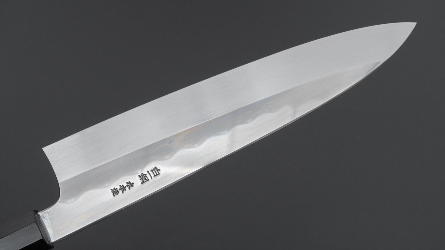 Hitohira Togashi White #1 Notaremon Mizu Honyaki Gyuto 240mm Kurokaki Persimmon Handle (#158/ Saya)