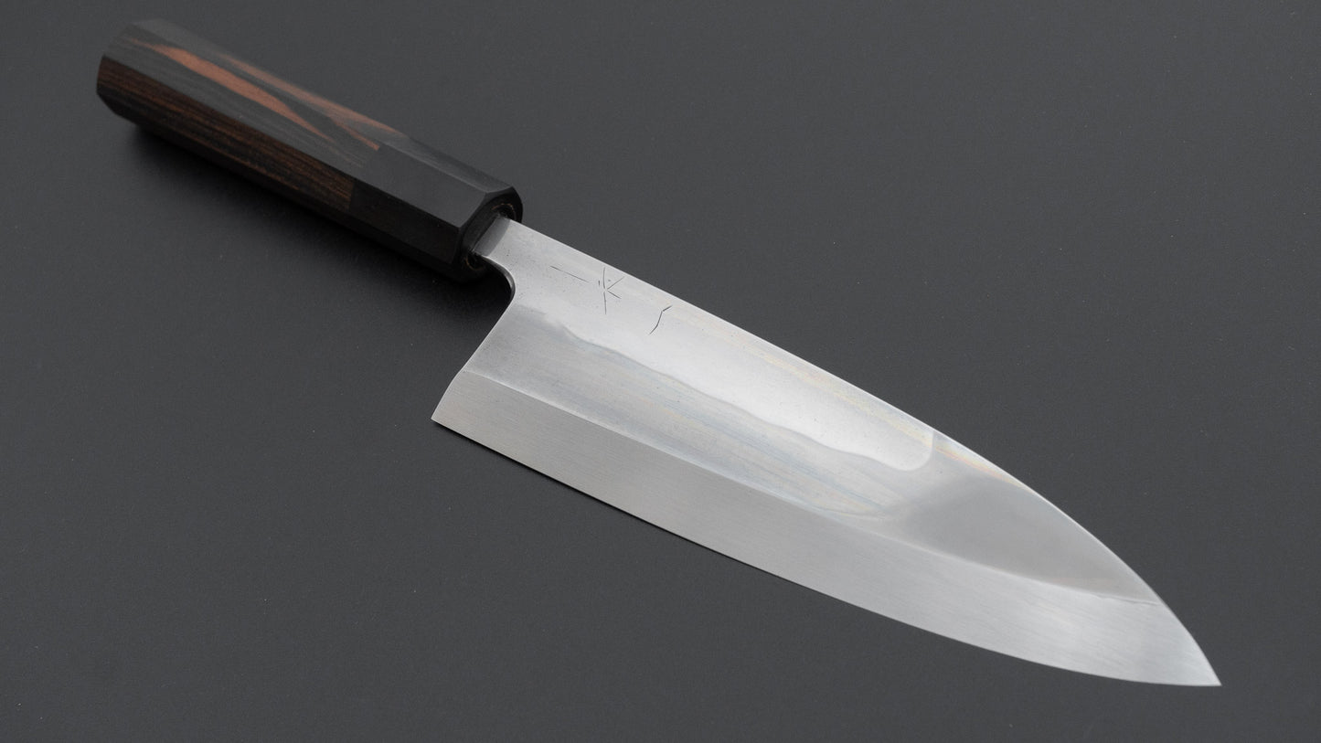 Hitohira Togashi White #1 Notaremon Mizu Honyaki Deba 180mm Taihei Makassar Ebony Handle (#159/ Saya)