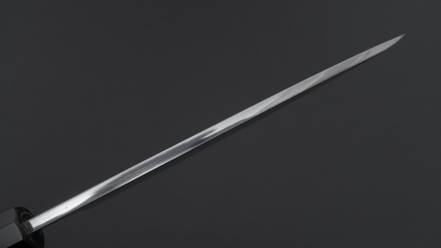 Hitohira Togashi White #1 Notaremon Mizu Honyaki Deba 180mm Taihei Makassar Ebony Handle (#159/ Saya)