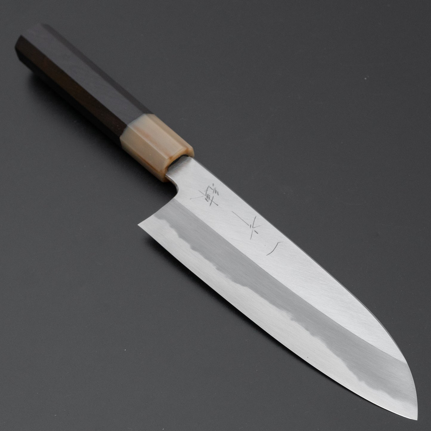 Hitohira Kikuchiyo Ren Blue #2 Santoku 180mm Ebony Handle