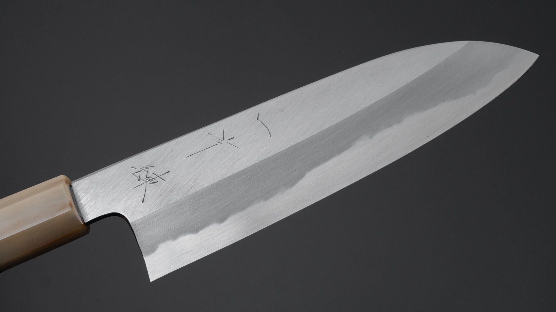Hitohira Kikuchiyo Ren Blue #2 Santoku 180mm Ebony Handle