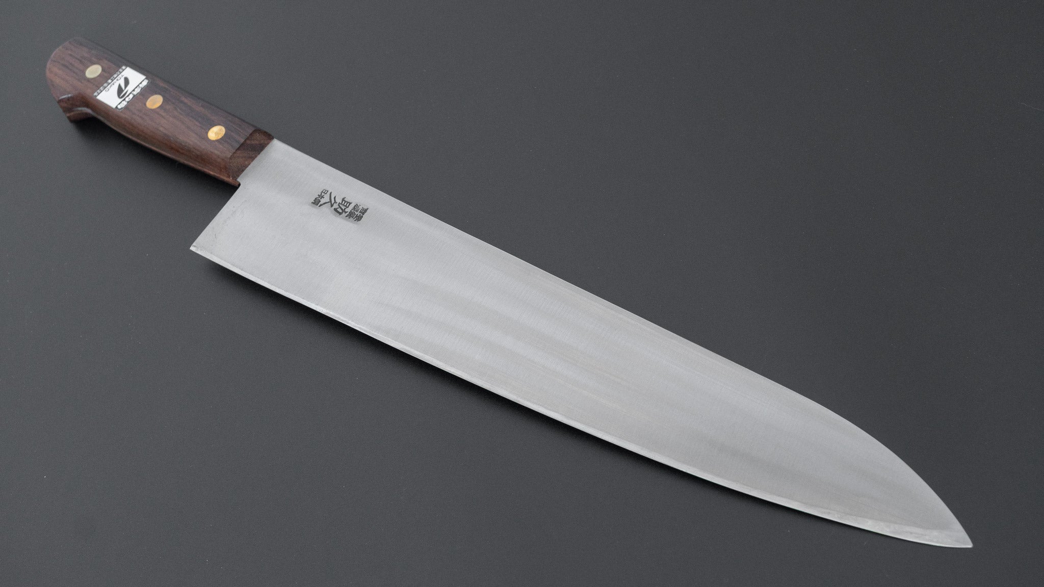 源助久　牛刀　300mm 新品未使用品 源助久 日本鋼 牛刀 330mm 紫檀柄 (口金無) – HITOHIRA